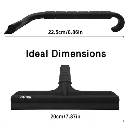 MEESHEEP Shower Squeegee Built-In Integrated Hook, 25 cm, Silicone, Black