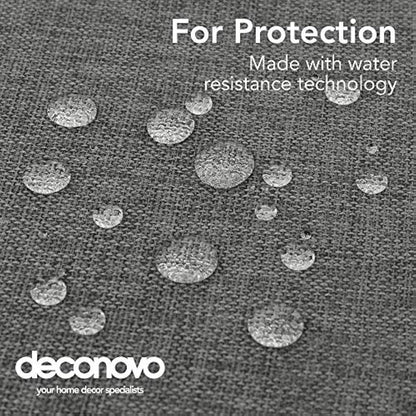 Deconovo Square Wipeable Faux Linen Table Cloth Water Resistant Tablecloth for Dinning 51x51in(130x130cm) Grey