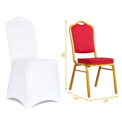 Kapwall 12 PCS White Chair Covers, Spandex Stretch Washable Chair Covers for Wedding,Party and Banquet
