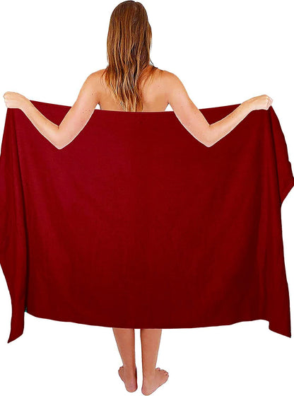 Textile Do Extra Large Super Jumbo Bath Sheet Towel 100% Egyptian Cotton XL Bath Sheets(100 x 200 cm-600 GSM) (Red)