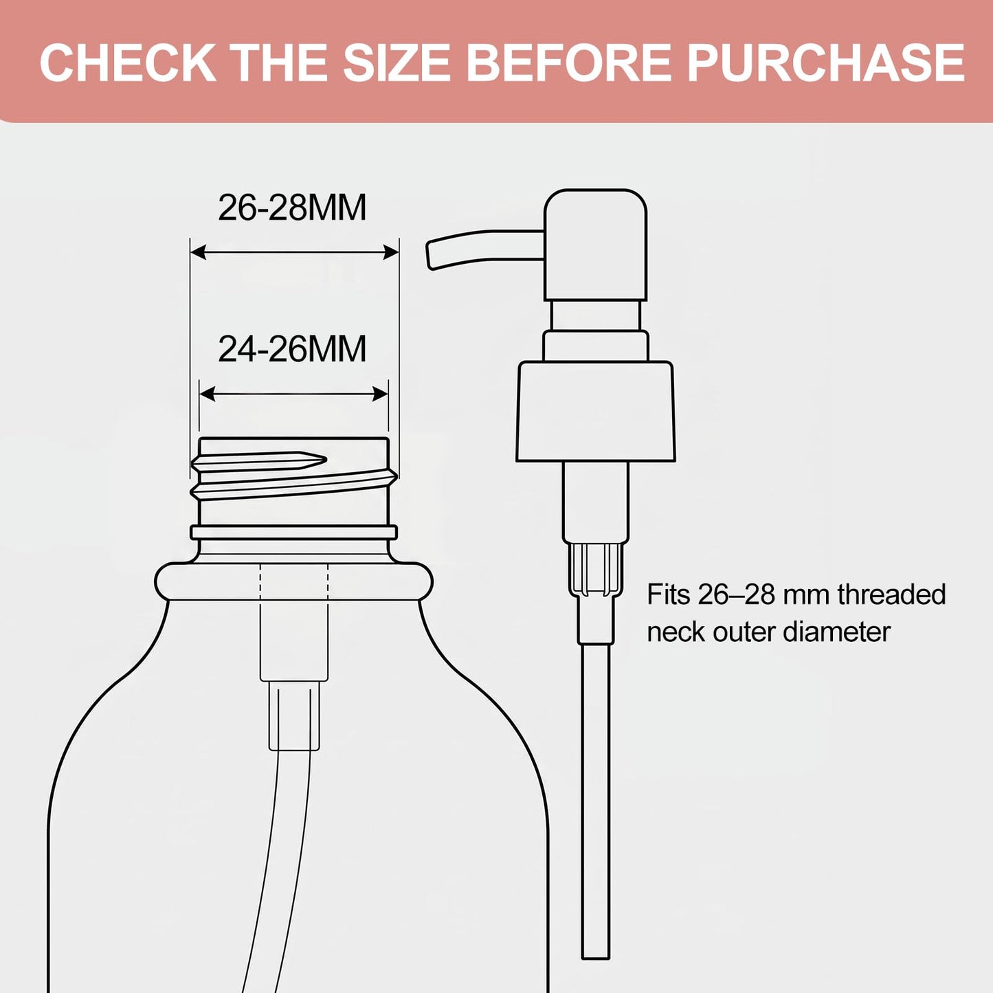 Pollock 2pcs Pump Dispenser Stainless Steel, Replacement for Standard Neck Size - 26-28 mm Thread Fits Most Hand Soap Dispenser (Gold Brushed)
