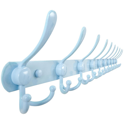 Dseap Coat Rack Wall Mount - 96cm Long 10-Tri-Hooks Heavy Duty Coat Hanger Rail Wall Hooks for Hanging Coats Hats Clothing Clothes Purse Mudroom