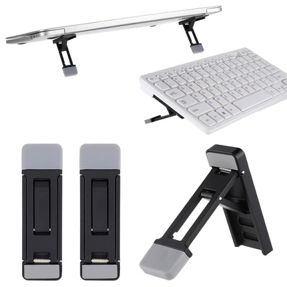 2 Pcs Portable Keyboard Riser, Three Tilt Angle Adjustable Foldable Invisible Laptop Riser, Zinc Alloy Mini Laptop Stand