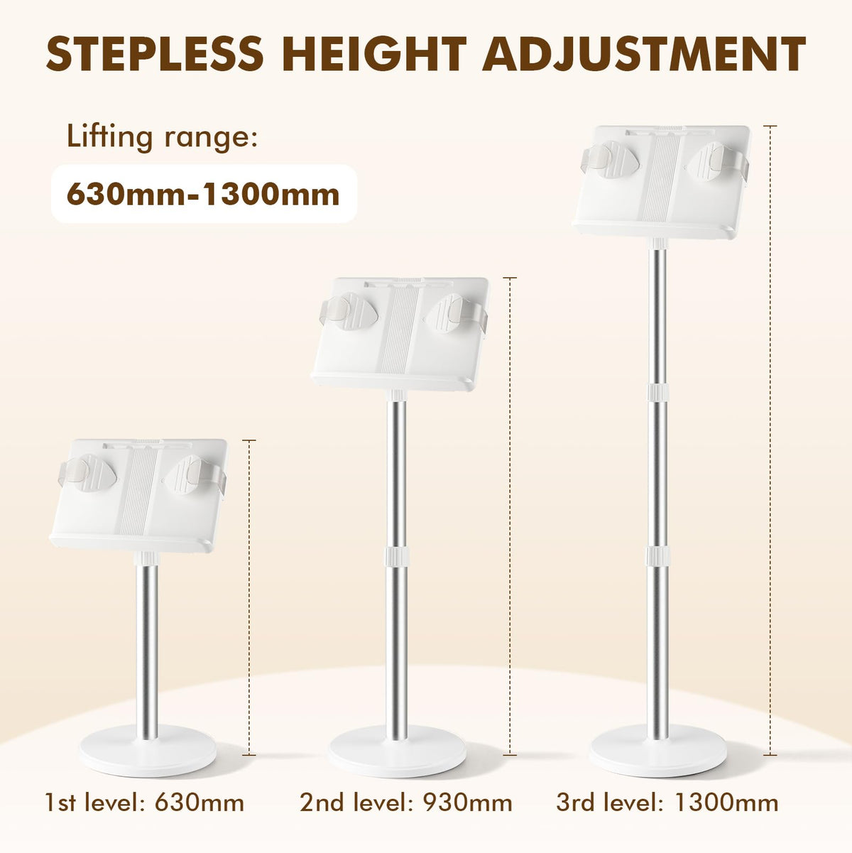 Lectern Podium Stand Adjustable 63~130cm Portable Standing Desk Table