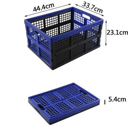 Hespapa 2 Packs 35 L Folding Storage Crates, Plastic Collapsible Storage Milk Crate Baskets