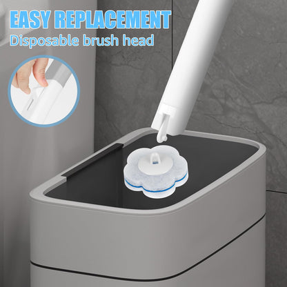 Disposable Toilet Brush with 24PCS Replacement Pads Disposable Toilet Brush Cleaning System Bathroom Cleaning Wand Kit with Extended Handle for Home