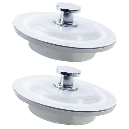 2 Packs Bath Plug Replacement, Universal Bath Plug 40-60mm Hole Drain Plug Replacement Silicone Stainless Steel Bathroom Sinks Plugs Sink Stopper