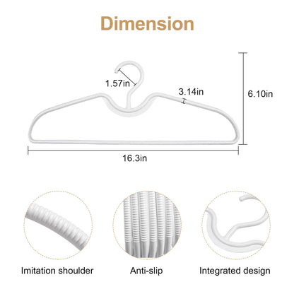 Plastic Clothes Hangers, Anti-Slip Space Saving Coat Hangers, Short Neck Closet Hangers for Shirts, Coat, Pants