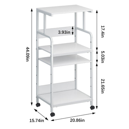 4-Tier Printer Stand, Large Printer Table on Wheels, Movable Printer Stand