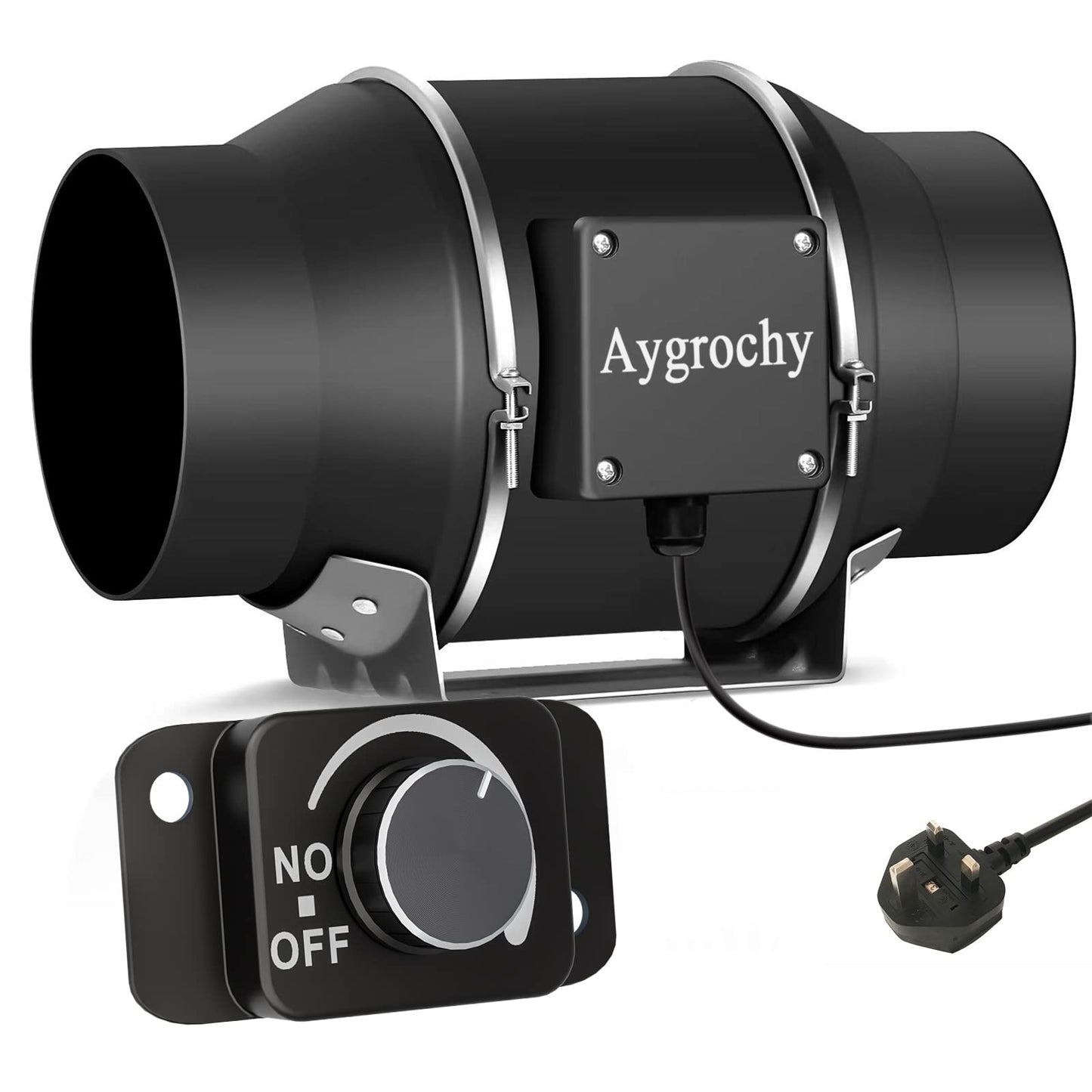 Aygrochy 6 inch Quiet Inline Duct Fan with Variable Speed Controller - Ventilation Exhaust Fan Using for Heating Cooling Booster, Grow Tents,