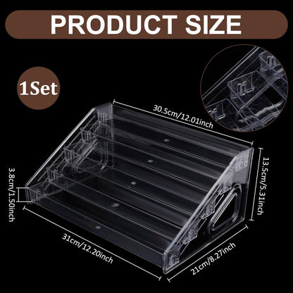 UNICRAFTALE 5-Tier Trading Card Display Holder Acrylic Christmas Greeting Card Holders Clear Plastic Sticker Organizer Rack Portable Versatile
