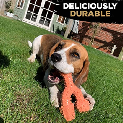 TastyBone TrioBone Nylon Dog Chew Toy for Small Dogs (Bacon) - Indestructible for Aggressive Chewers, Everlasting Flavour, Strong Healthy Teeth, Made in the UK