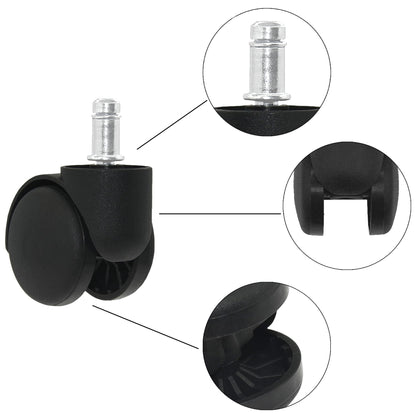 5 PCS Office Chair Caster Wheels,11mm Standard Size Chair Casters