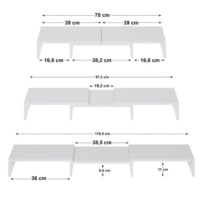 ComfortCove Dual Monitor Stand Riser, Monitor Stand, White