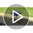 PHI VILLA Folding Side Table, Foldable Coffee Table, Outdoor Garden Table, Small Round Patio Table for Outdoor and Indoor-Blue