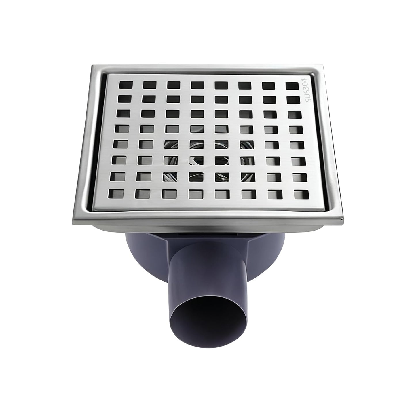 Aartner Shower Drain Square Stainless Steel Floor Drain, 15 x 15 cm, Floor Drain Shower, Hair Filter, 2-in-1 Tileable Drain Channel, Shower Drain