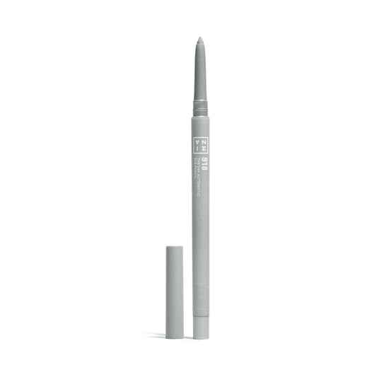 3INA MAKEUP - The 24h Automatic Eye Pencil 918 - Steel Silver - Creamy Long Lasting Eyeliner Waterproof - Sharpener & brush