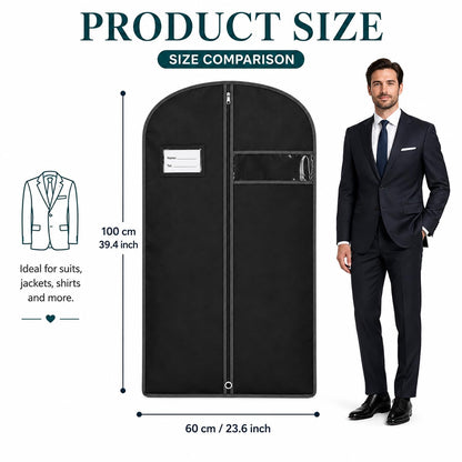 URMI Suit Bag, Breathable 60 x 100cm (5 PCS) Garment Bags Clothes Bags for Storage with Clear Window Dust Moth Proof Dress Bags Protector for Suit