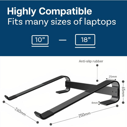 MMOBIEL Laptop Stand - Riser 10 to 18 inches - Ventilated Laptop Holder Universal - Stand for Desk Compatible with MacBook, Notebook, ASUS and more
