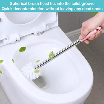 4 Pack Toilet Brush Replacement Heads White Screw On 12mm Thread Port, Antibacterial Stiff Bristles, Universal Fit for Most Toilet Brush Handles