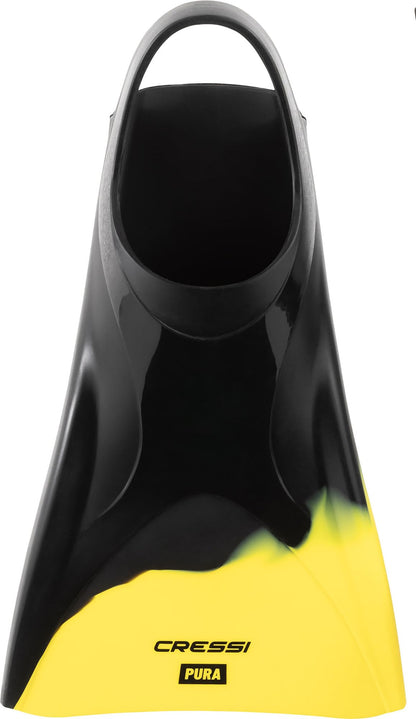 CRESSI Adult Swim Fins - Flexible Silicone for Comfortable and Durable Use, Black/Yellow, 38/40 - Pura: Designed in Italy
