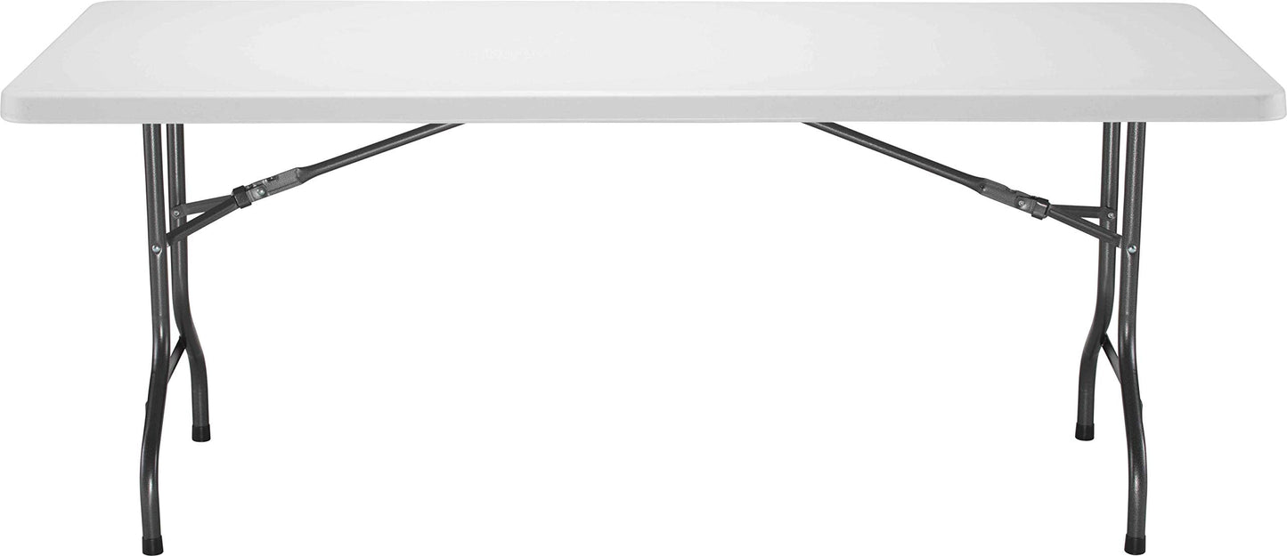 Office Hippo Occasional Table with Folding Legs, Plastic, White, 150 x 76 x 75 cm