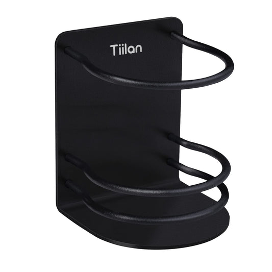 Tiilan Toothbrush Holder Wall Mounted, Bathroom Storage Stand for Razor, Toothpaste - Self Adhesive, Stainless Steel, Black