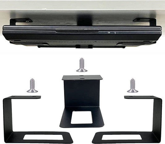 (3) Laptop Holder Under Desk Laptop Mount Organizer Rack Storage Shelf, Add On Under Table Laptops, Keyboard, Routers, Modems, Cable Box