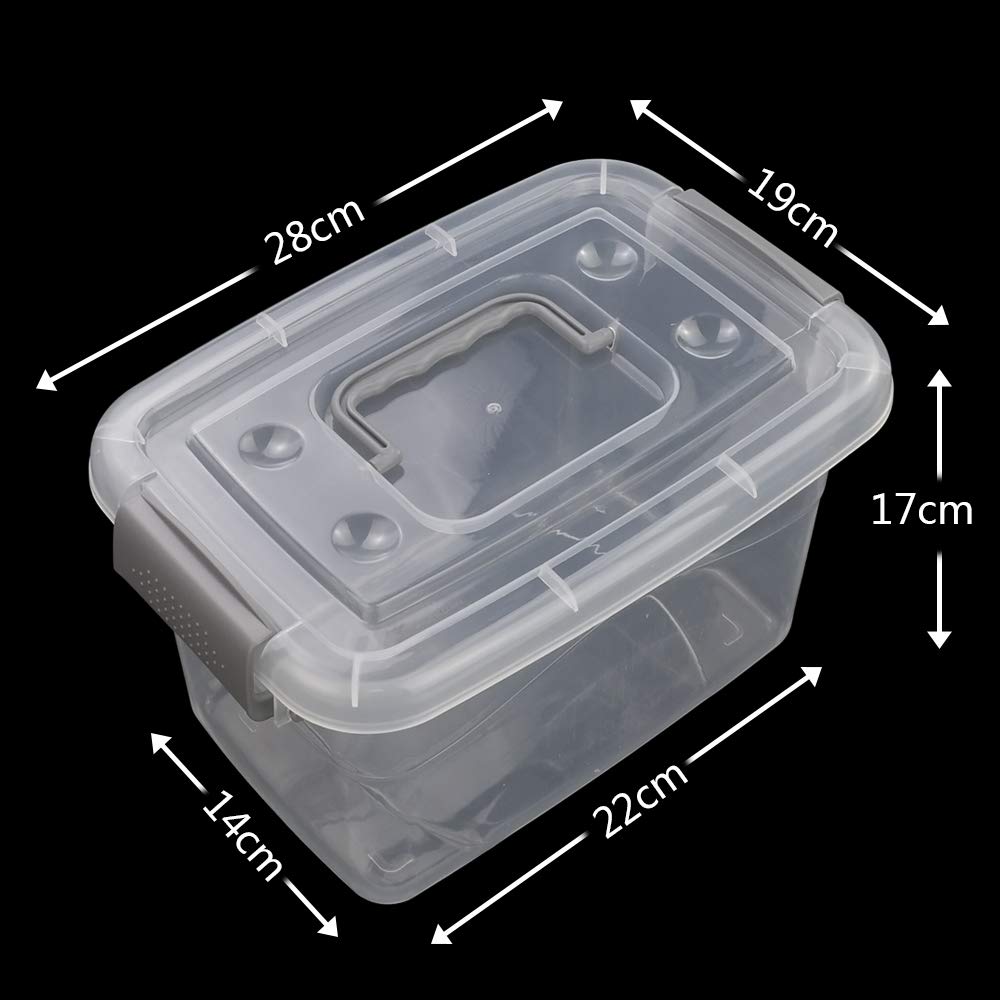 Mayish 6 Pack Clear Plastic Storage Boxes with Lid, 5L Stackable Bins