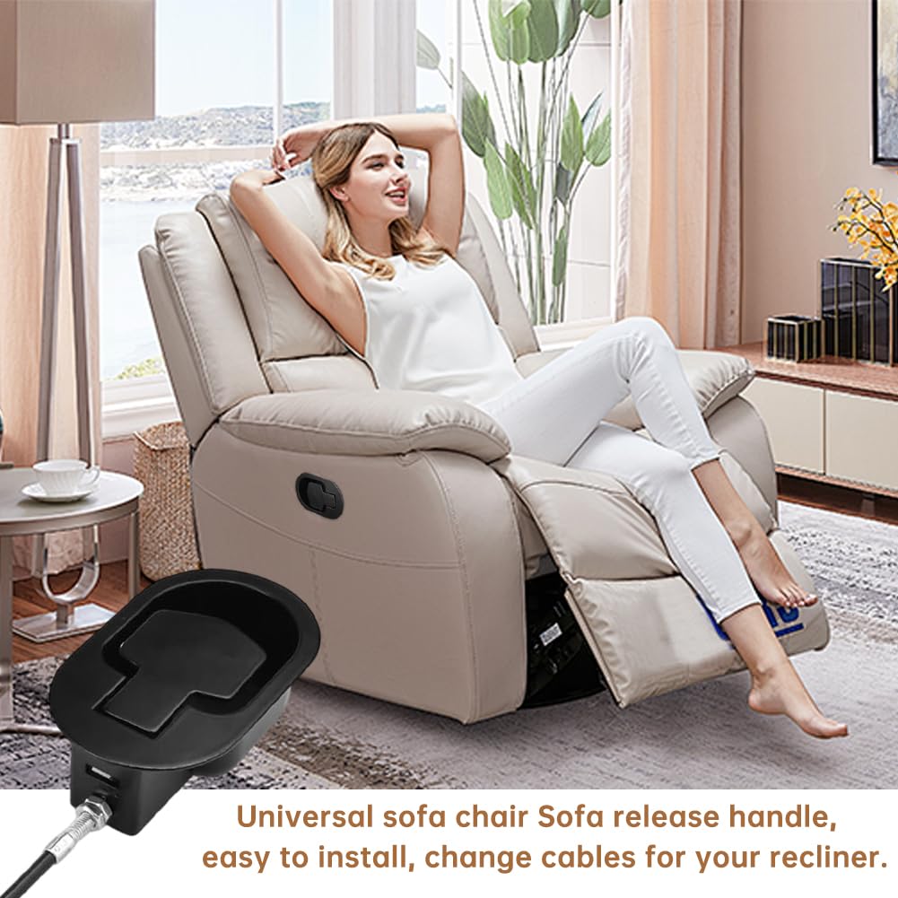 Kisbeibi Recliner Release Pull Handle, Aluminium Alloy Recliner Chair Parts Universal Recliner Release Pull Handle Replacement Cable