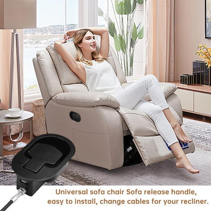 Kisbeibi Recliner Release Pull Handle, Aluminium Alloy Recliner Chair Parts Universal Recliner Release Pull Handle Replacement Cable