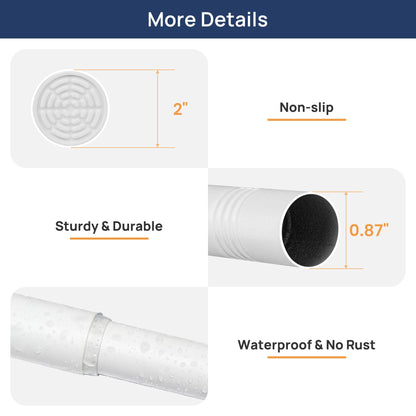 ENJOYBASICS Extendable Curtain Poles Shower Curtain Rod 81-137cm Tension Pole No Drilling, Never Rust Non-Slip Telescopic Pole for Clothes