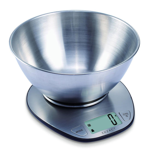 Exzact Digital Kitchen Scale with a Mixing Bowl Stainless Steel - Electronic Baking Scale - Food Scale - Support Imperial and Metric Switch - Capacity