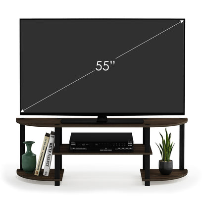 Furinno Turn-S-Tube Wide TV Entertainment Center, TV Unit, TV Stand, Columbia Walnut/Black, 120 (W) x 40 (H) x 34 (D) cm