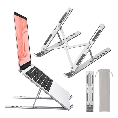 Sopholid Laptop Stand for Desk, Aluminum Metal MacBook Stand，Computer Riser for Desk, Portable Foldable Adjustable Notebook Holder