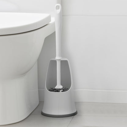 The Home Valet Company Silicone Under-Rim Toilet Brush Set with Holder, Grey