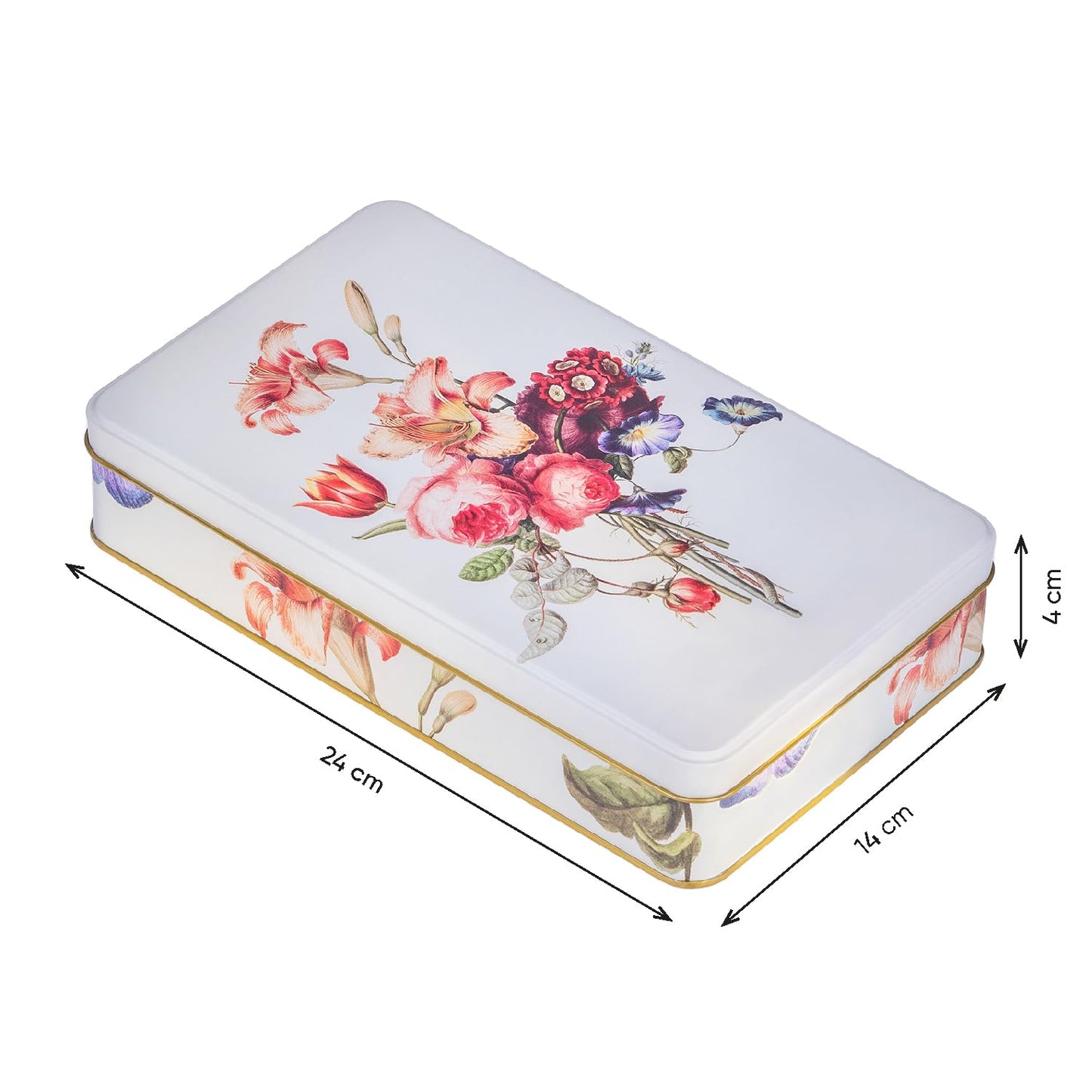 NOTIQUE Tin Metal Tin with Lid, Nostalgic Art Tin Box, Biscuit Tin, Storage Jar for Small Items - Collection Herbarium (Flower Language)