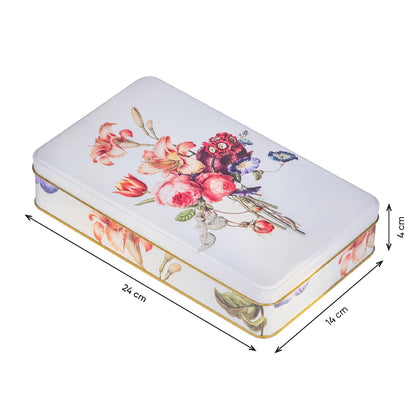 NOTIQUE Tin Metal Tin with Lid, Nostalgic Art Tin Box, Biscuit Tin, Storage Jar for Small Items - Collection Herbarium (Flower Language)
