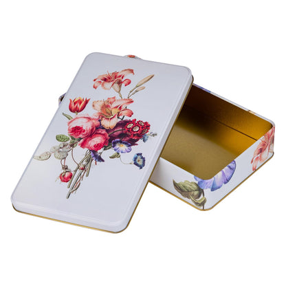 NOTIQUE Tin Metal Tin with Lid, Nostalgic Art Tin Box, Biscuit Tin, Storage Jar for Small Items - Collection Herbarium (Flower Language)