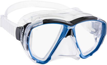 CRESSI Big Eyes+Alpha Ultra Dry Combo Clear/Azure - Combo Set Mask + Snorkel UD for Diving and Snorkelling, Transparent/Azure, One Size, Adults