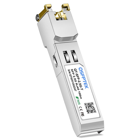 QSFPTEK 2.5GBASE-T SFP to RJ45 Transceiver, 2.5G Copper Module Mini-GBIC Transceiver Compatible for Cisco SFP-2.5G-T, Ubiquiti,MikroTik,TP-Link Switch