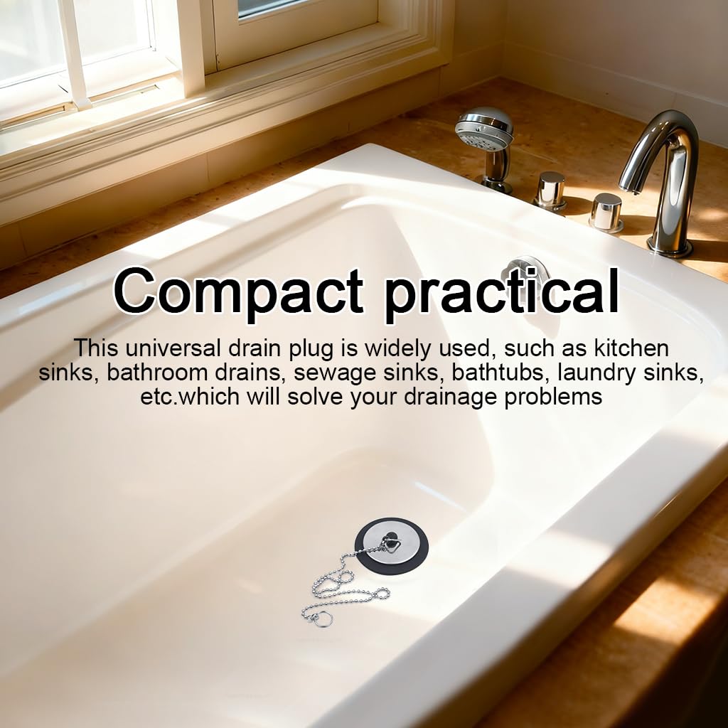 XYGK Universal Bath Plug, 2 Pcs Sink Plug Replacement