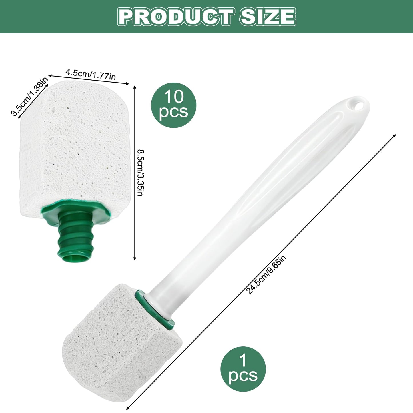 10 Pcs Pumice Stone for Toilet, Toilet Pumice Cleaning Stone with Short Handle, Nature Pumice Sticks for Clean Toilets, Pool, Bathroom (white)
