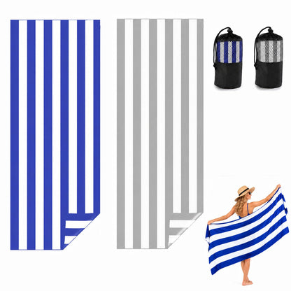 Admygo Microfibre Beach Towels for Adults - 2 Pack 180 x 90 cm Extra Large Beach Towels with Drawstring Bags