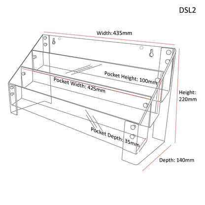 Greeting Card Rack - Universal Fit - 3 Tiers 420mm WidE (DSL+) (420mm)