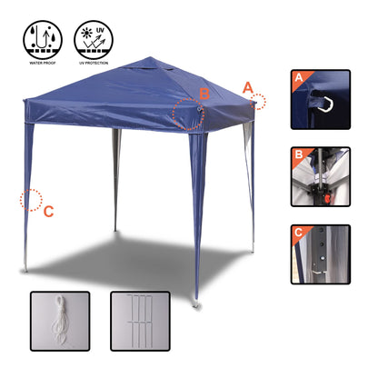 SANHENG Pop Up Gazebo, Pop Up Tent Heavy Duty, Fully Waterproof, All Weather Gazebo ideal for Outdoor Party Camping (3x3m no sides,Blue)