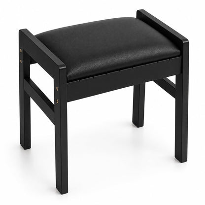 BAMBOOHOMIE Foot Stool Ottoman, Modern Vanity Stool Chair for Makeup with Removable Cushion & Side Handles