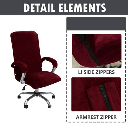 Bestenrose Velvet Office Chair Cover Stretch Computer Desk Armchair Covers