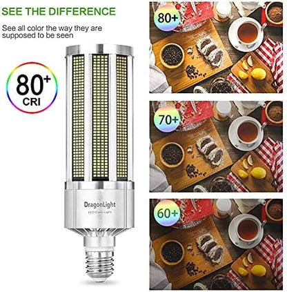 200W Super Bright Corn LED Light Bulb Fanless(1200 Watt Equivalent) - E40 Large Base Commercial Grade LED Lamp - 5000K Daylight 27,000 Lumens for High Bay Area Lighting