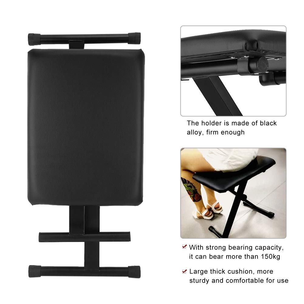 banapoy 3 Gear Height Adjustable Foot Rest, Tattoo Leg Rest Stool with Thick Cushion, Holds Up to 150kg